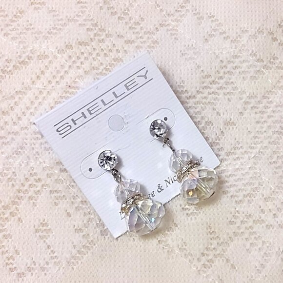 NEW Handcrafted Clear Round Beads Drop Earrings Women Fashion Jewelry Gifts - Picture 3 of 4